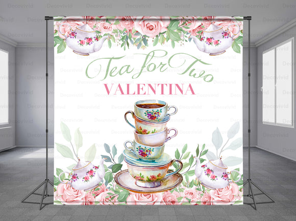 Tea Cup Personalized Event Backdrop MIX-1264