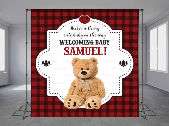 Teddy Bear Personalized Event Backdrop MIX-1231