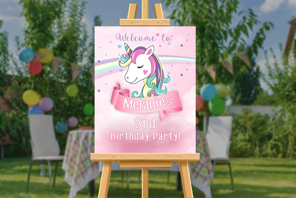 Unicorn Personalized Event Welcome Sign WS-1016