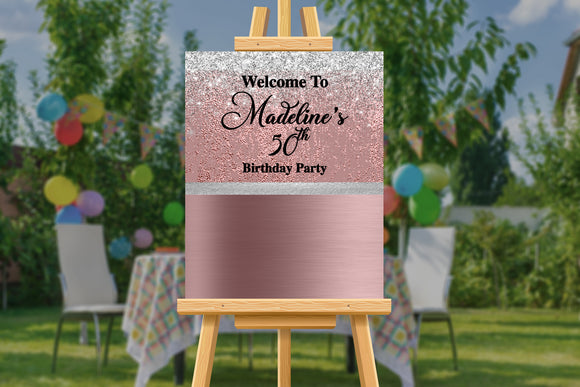 Rose Gold Personalized Event Welcome Sign WS-1023