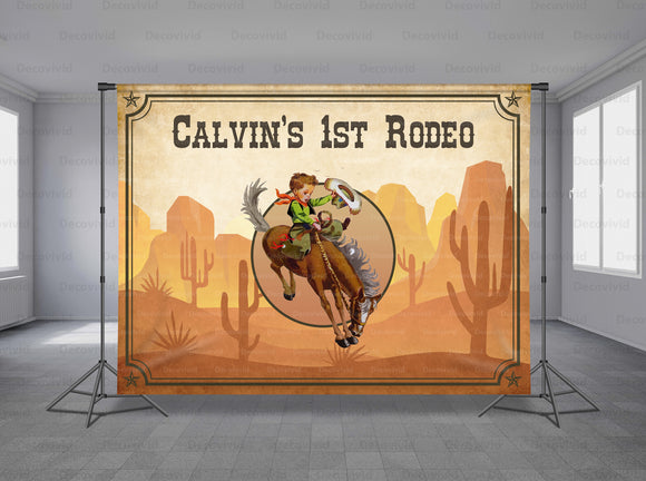 Rodeo Kid Cowboy Personalized Event Backdrop MIX-1233