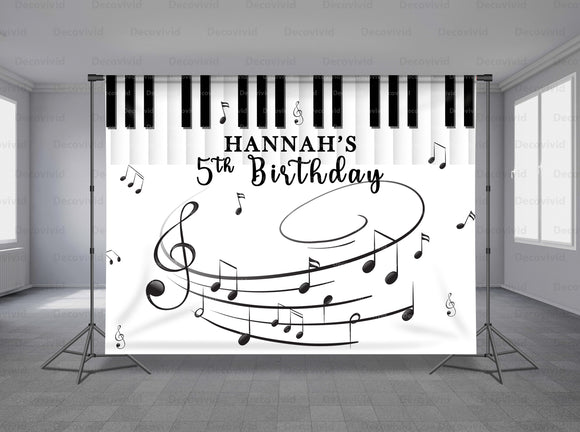 Musical Birthday Personalized Event Backdrop MIX-1212