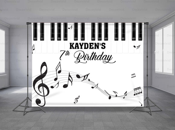 Musical Birthday Personalized Event Backdrop MIX-1213