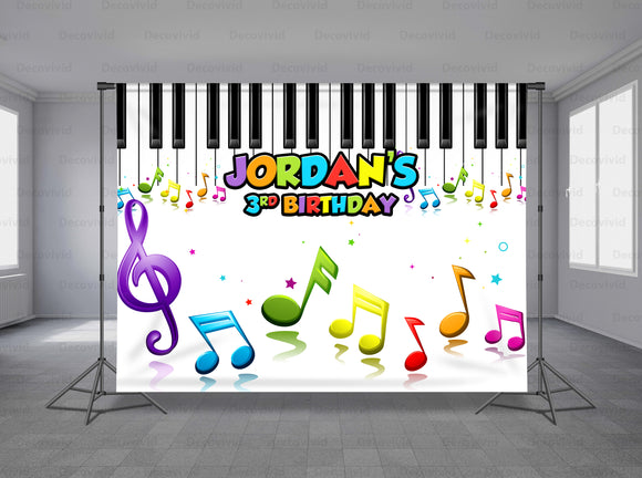 Musical Birthday Personalized Event Backdrop MIX-1215