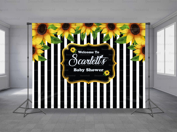 Sun Flower Personalized Event Backdrop FLW-1044